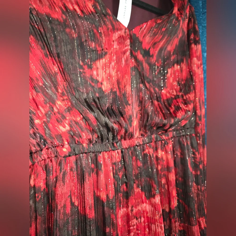 Lane Bryant Elegant Red and Black Women's Dress - Picture 3 of 5